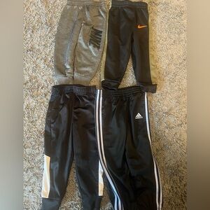 🔥😻Set The 4 Nike and Adidas Kids Jogger Pants Gray, Black, and Orange